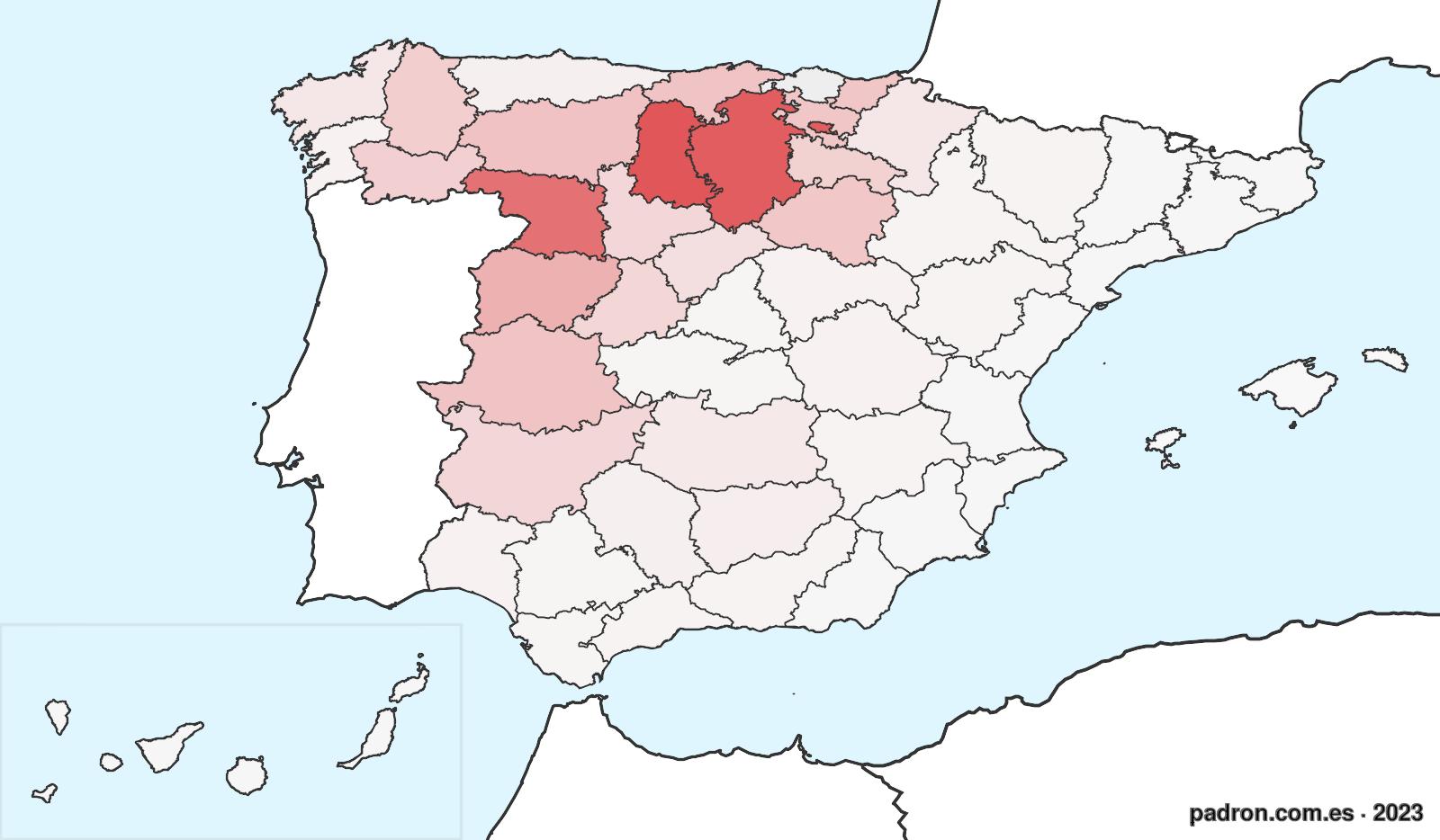 Porcentaje de población de otras provincias en Bizkaia
