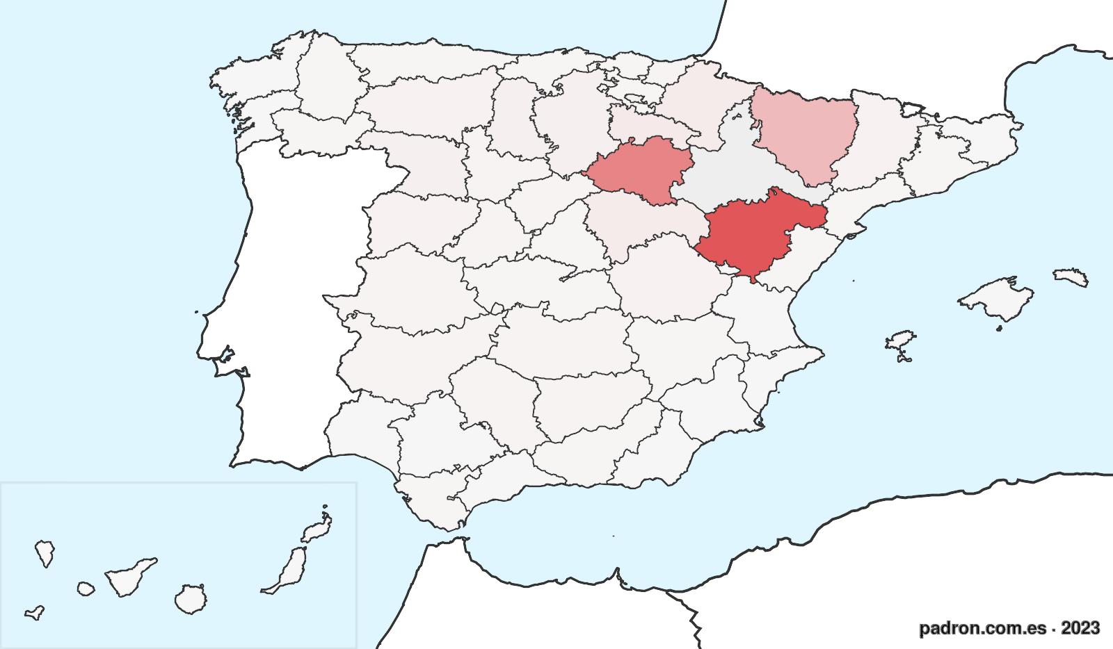 Porcentaje de población de otras provincias en Zaragoza
