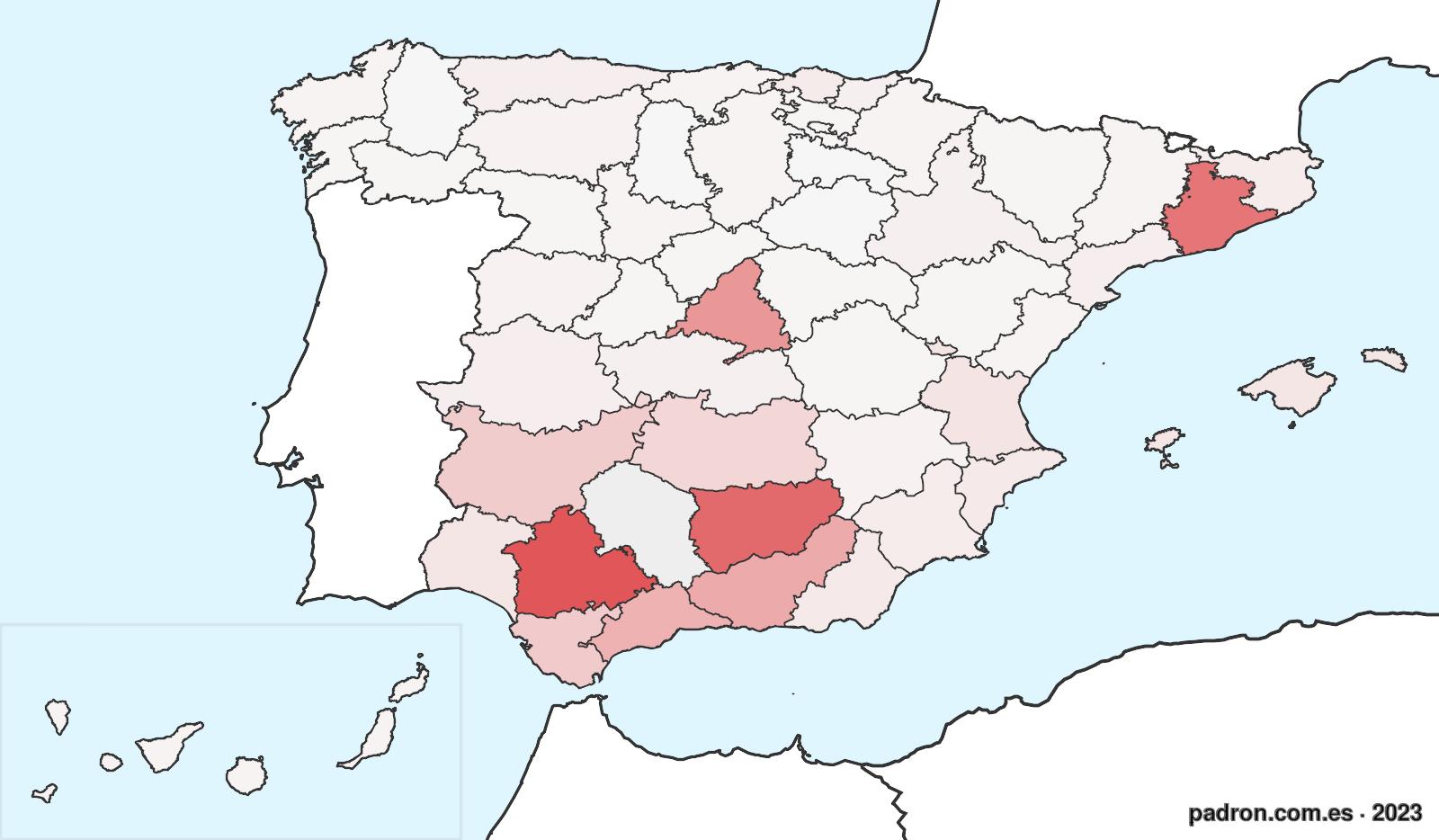 Población por provincia de origen en Córdoba