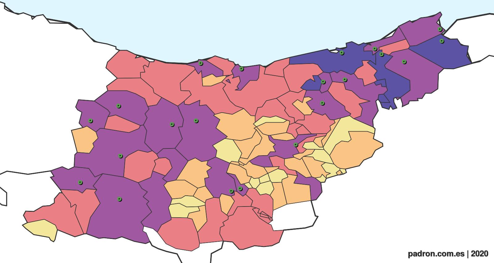 Población de Gipuzkoa (provincia) y municipios de más y ...