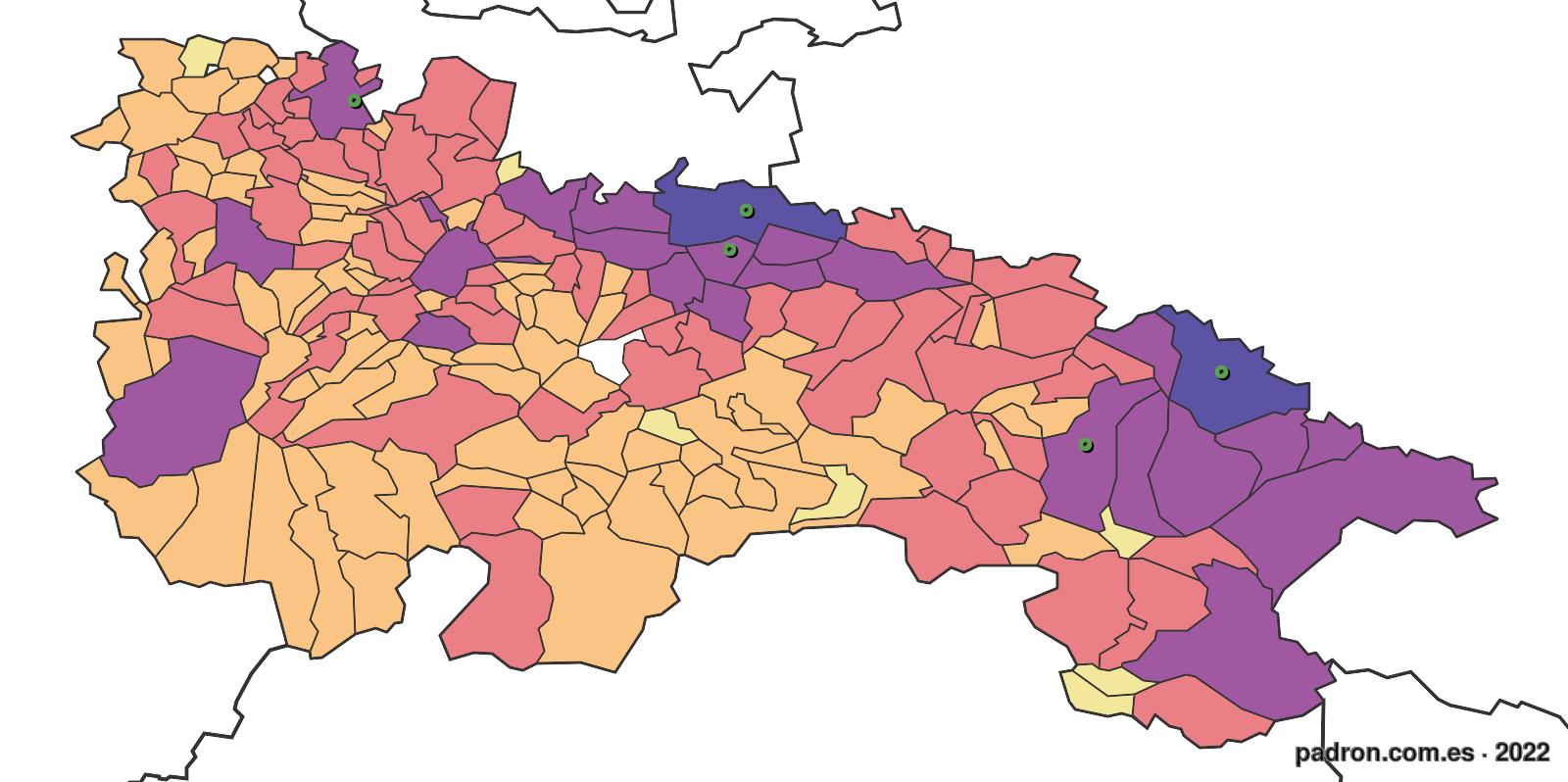 Población por municipios.