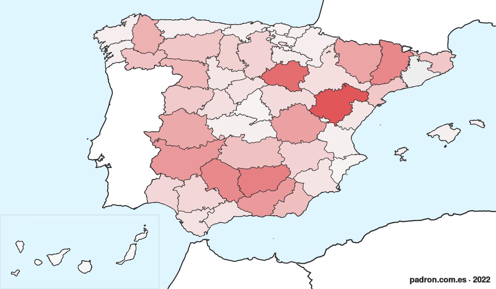 Porcentaje de población de otras provincias en Barcelona