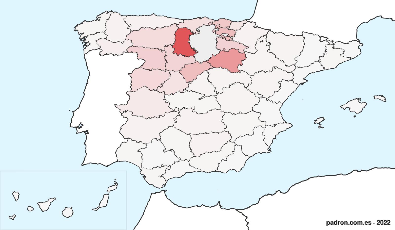 Porcentaje de población de otras provincias en Burgos