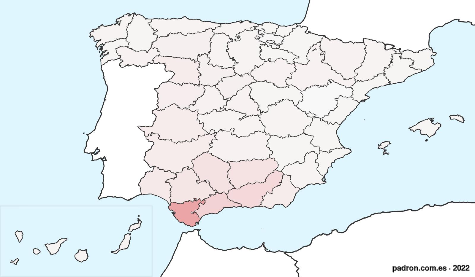Porcentaje de población de otras provincias en Ceuta