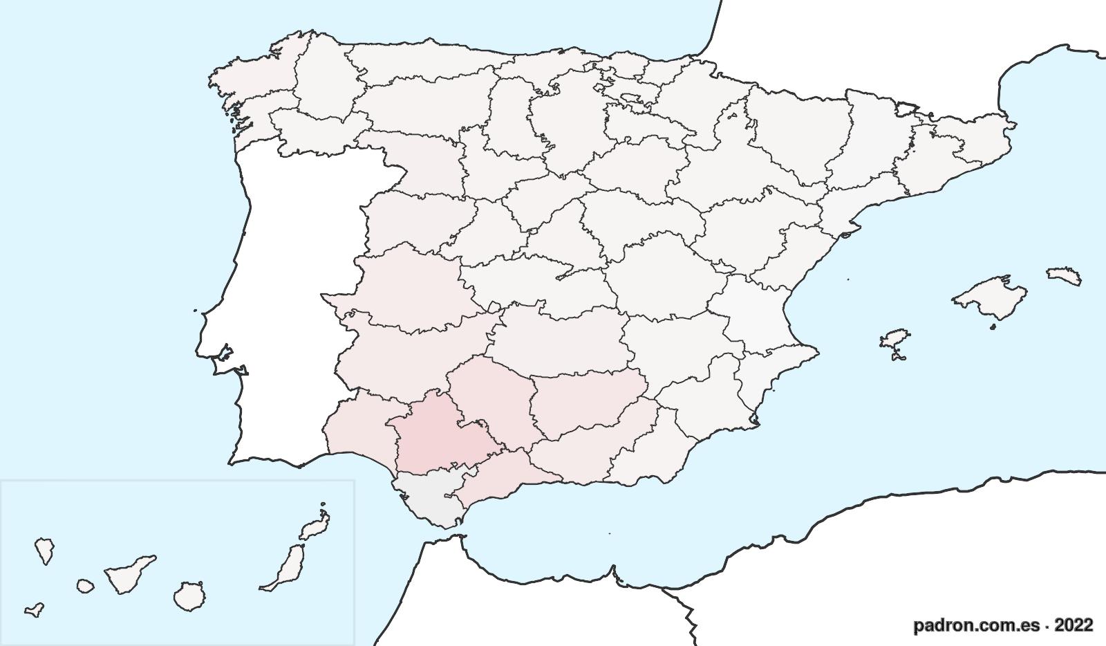 Porcentaje de población de otras provincias en Cádiz