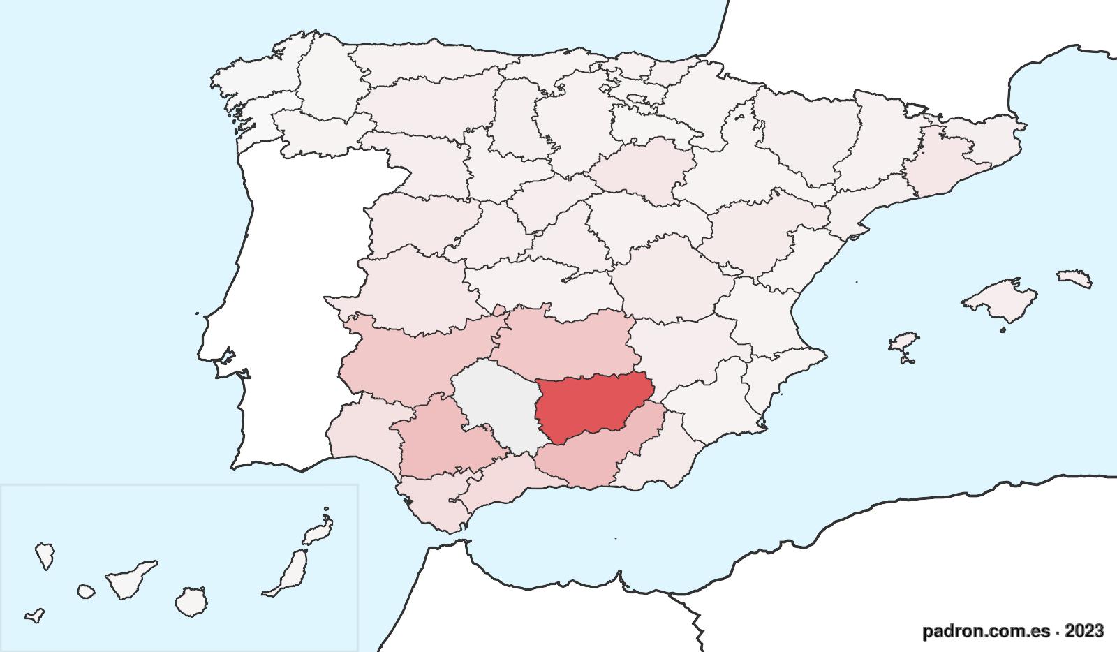 Porcentaje de población de otras provincias en Córdoba