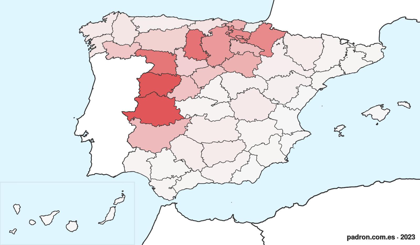 Porcentaje de población de otras provincias en Gipuzkoa