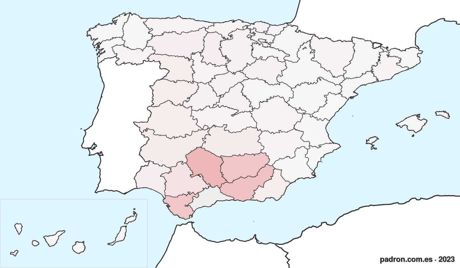 Porcentaje de población de otras provincias en Málaga