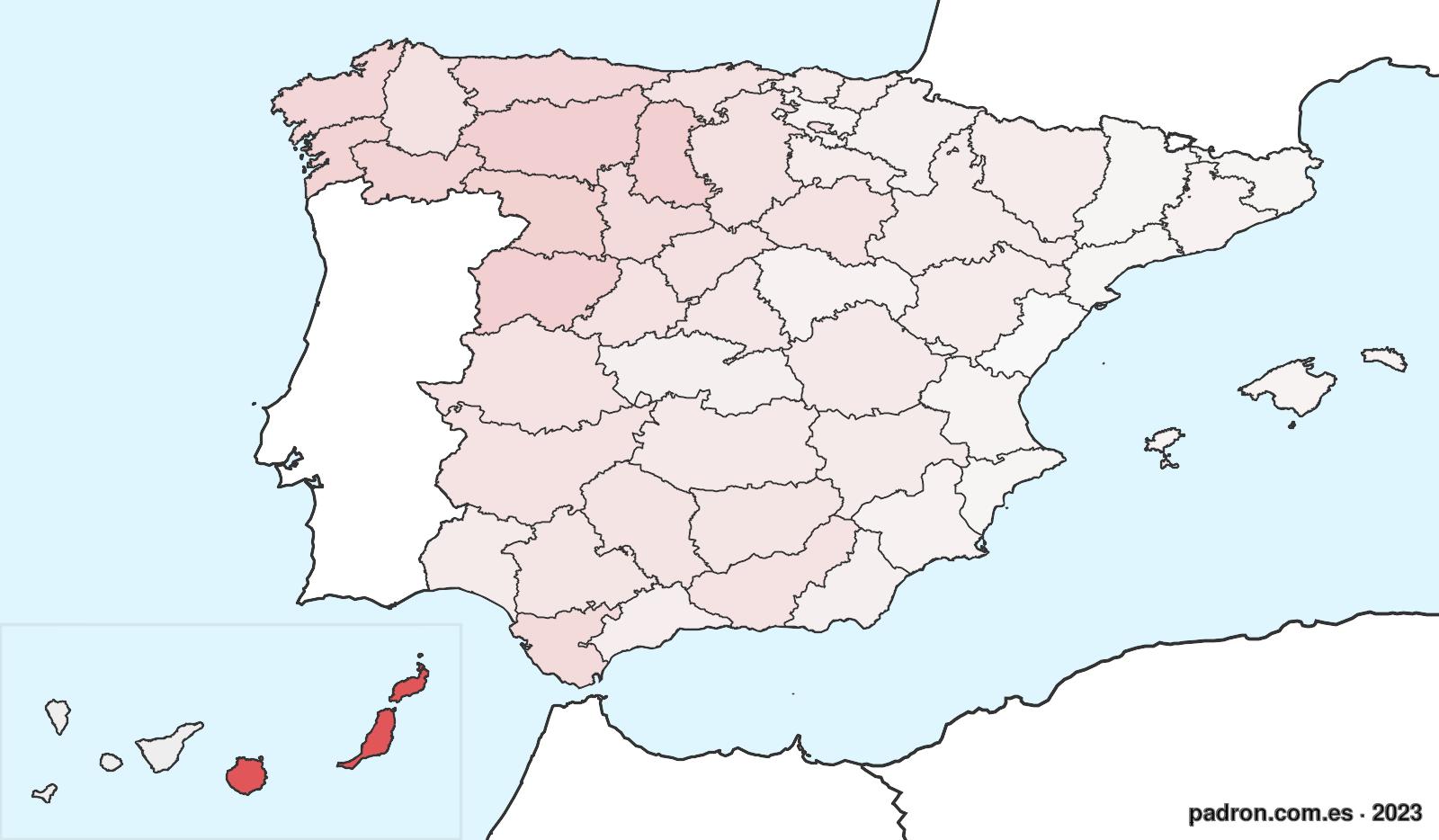 Porcentaje de población de otras provincias en Santa Cruz de Tenerife