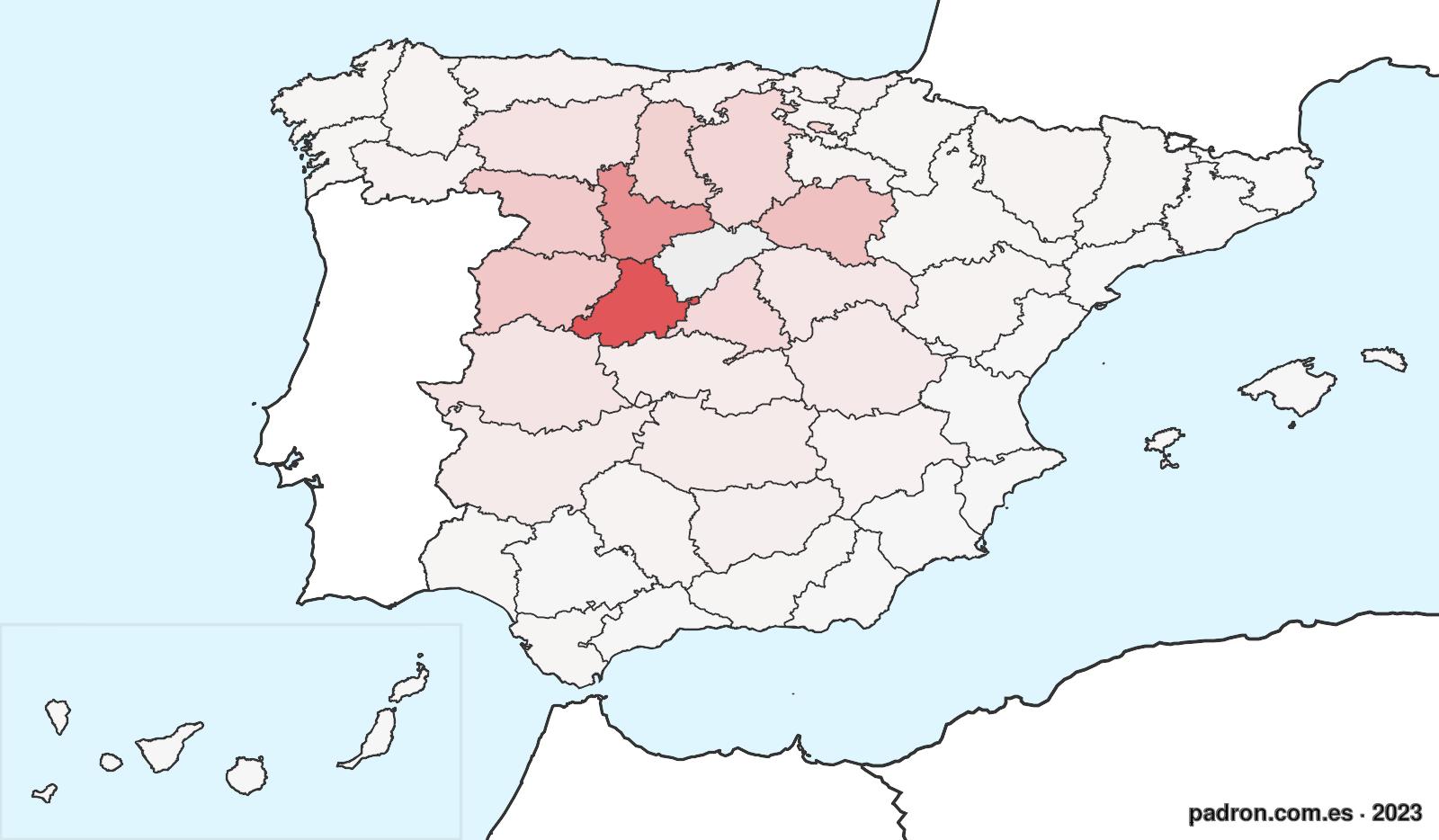 Porcentaje de población de otras provincias en Segovia