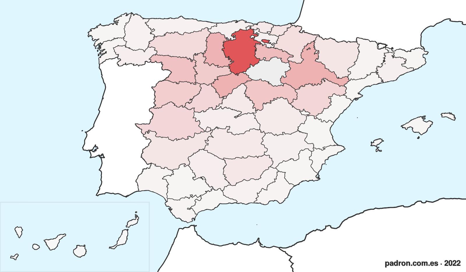 Porcentaje de población de otras provincias en Soria