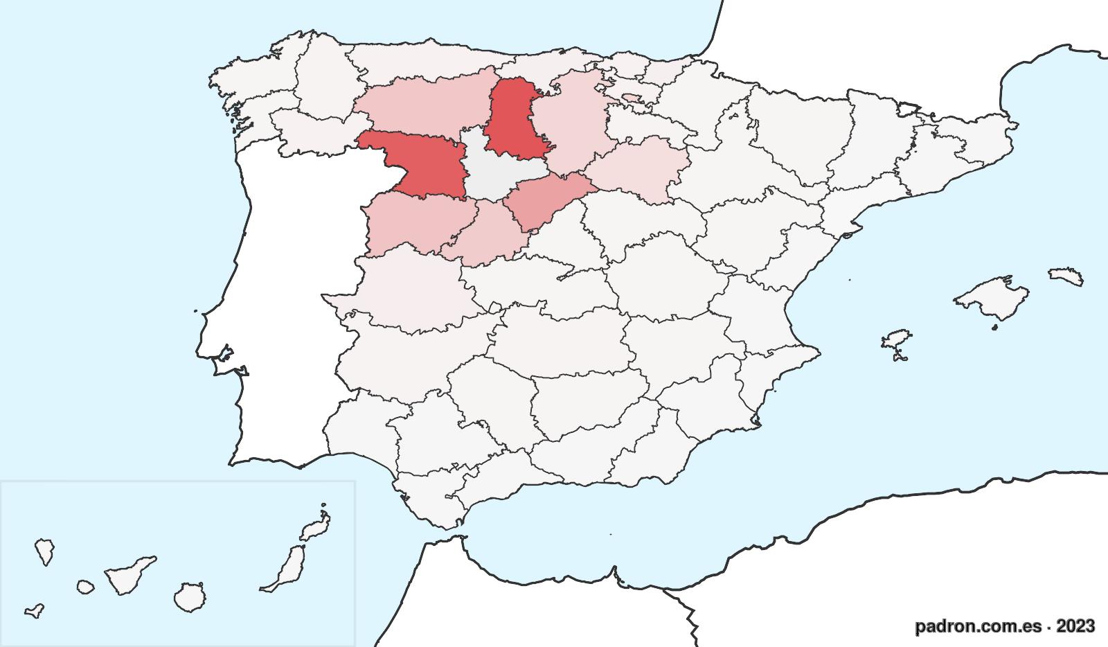Porcentaje de población de otras provincias en Valladolid