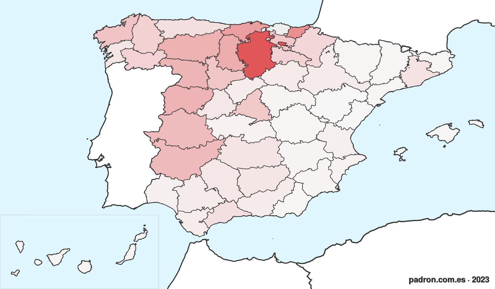 Población por provincia de origen en Bizkaia