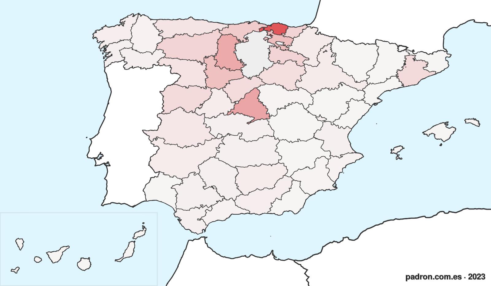 Población por provincia de origen en Burgos
