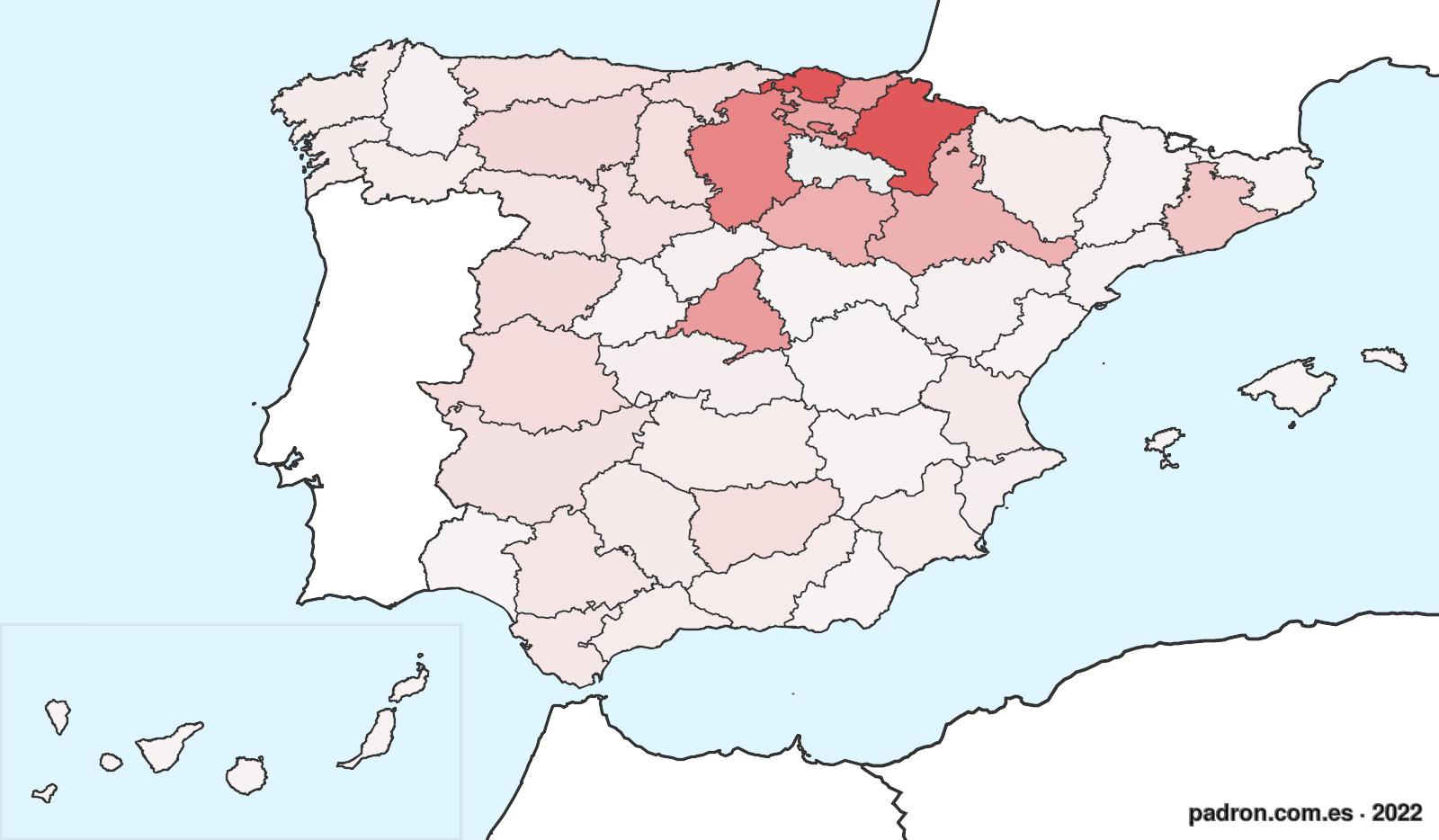 Población por provincia de origen en La Rioja